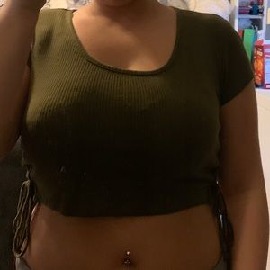 A green crop top